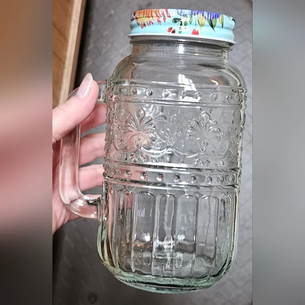 The Pioneer Woman Clear 32oz Mason Jar with Handle